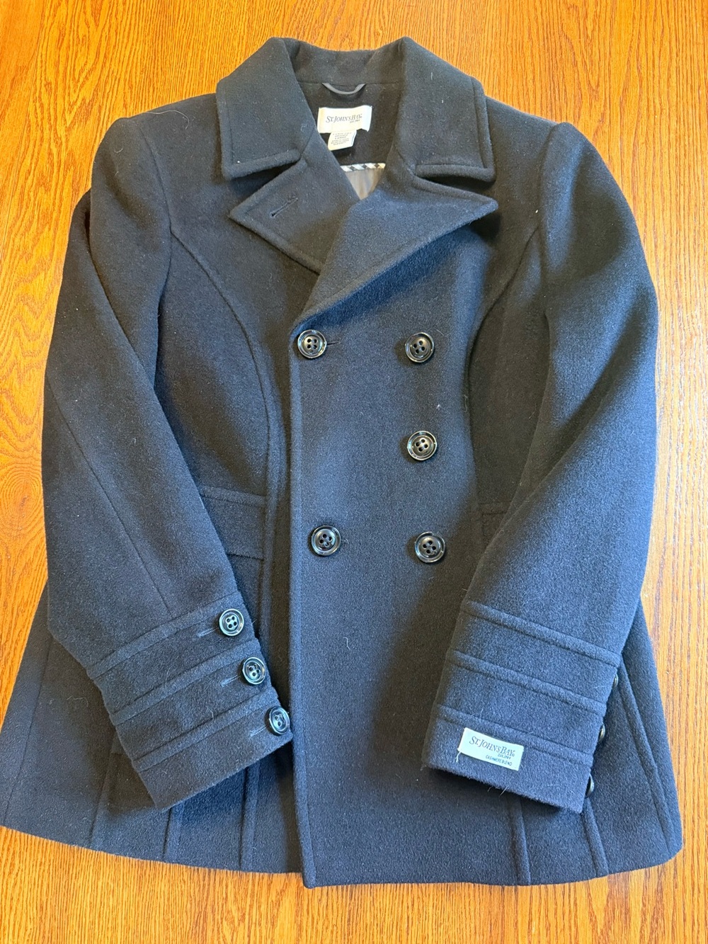 St. John's Bay Women’s Classic Black Peacoat